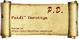 Pető Dorottya névjegykártya