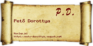 Pető Dorottya névjegykártya